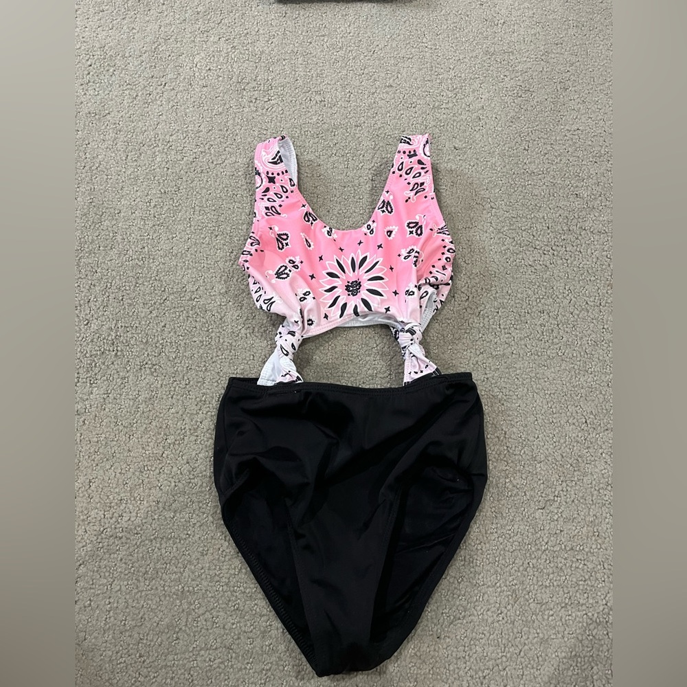 Flowers by Zoe cut out one piece girls swim suit